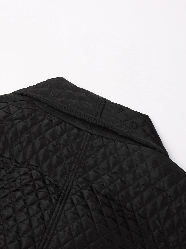 oversized quilted long coat with relaxed fit – BONURA