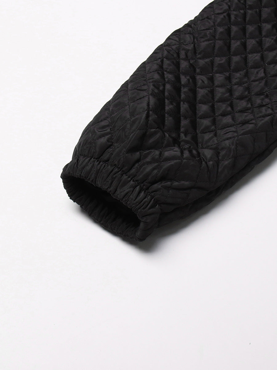 oversized quilted long coat with relaxed fit – BONURA