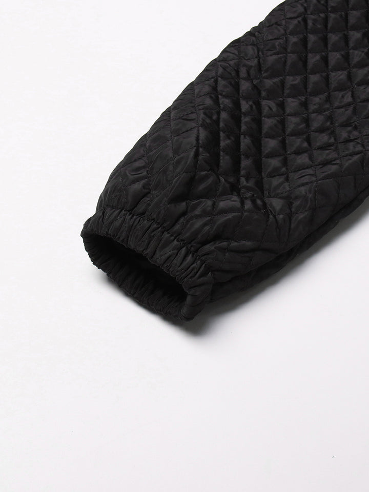 oversized quilted long coat with relaxed fit – BONURA