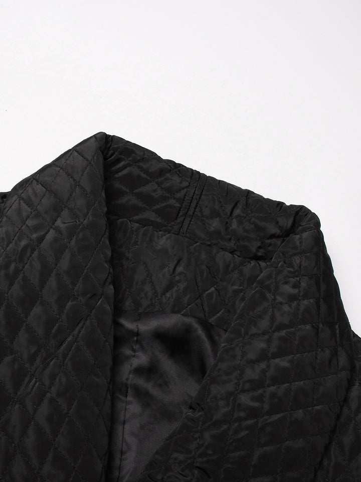 oversized quilted long coat with relaxed fit – BONURA