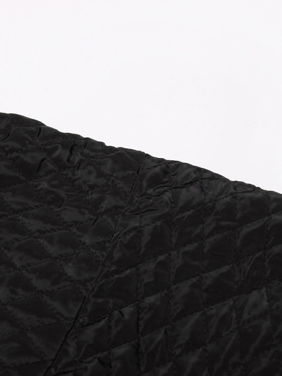 oversized quilted long coat with relaxed fit – BONURA