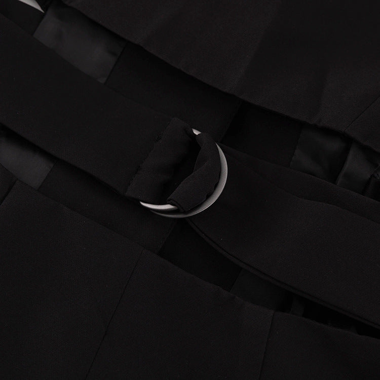 Geplooide top met uitlopende mouwen en maxi-rok set met tailleband – Rosiny 