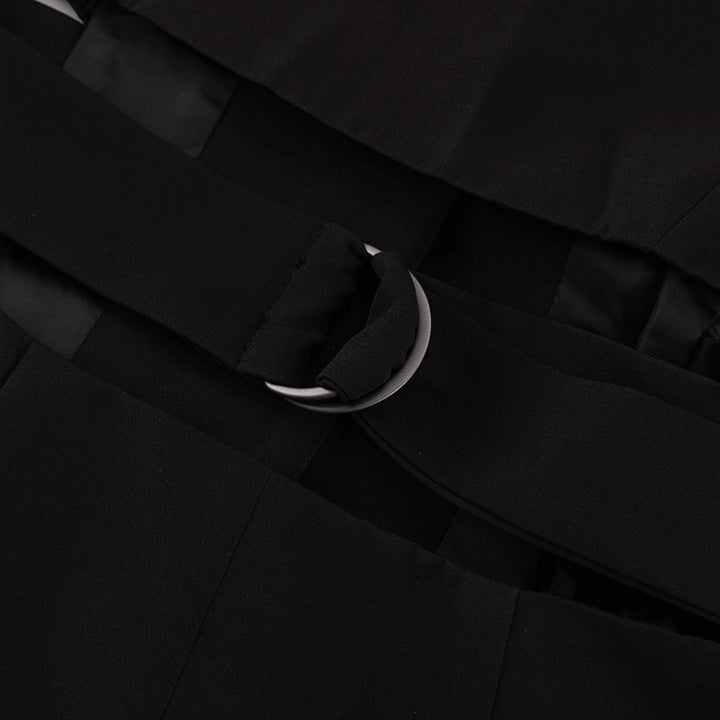 Geplooide top met uitlopende mouwen en maxi-rok set met tailleband – Rosiny 