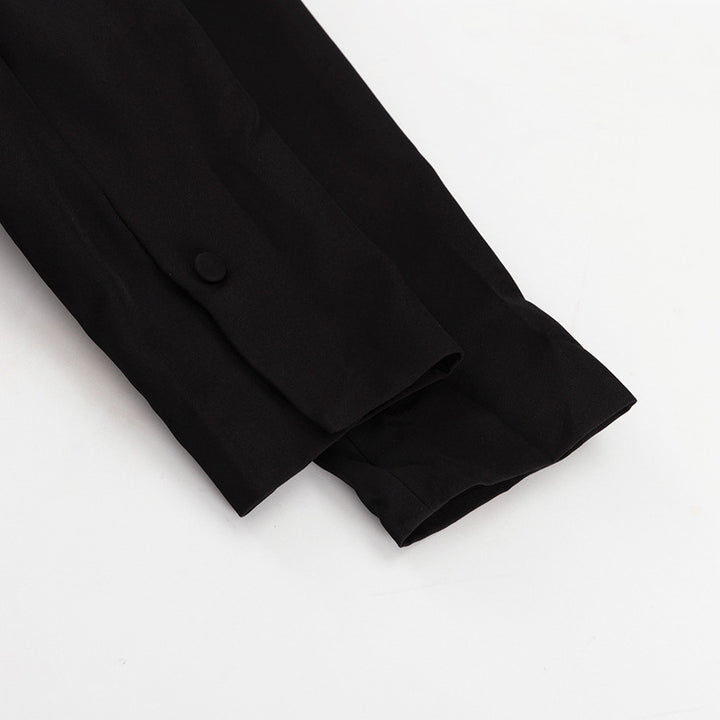 Geplooide top met uitlopende mouwen en maxi-rok set met tailleband – Rosiny 