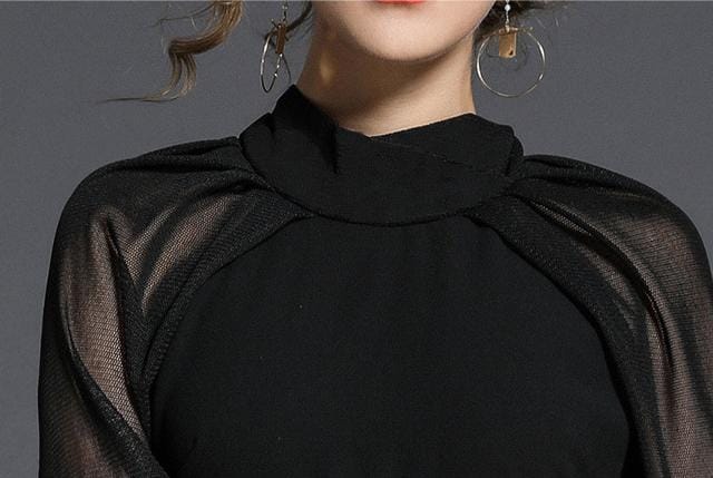 فستان ميدي بأكمام وحافة مكشكشة - نوليكا