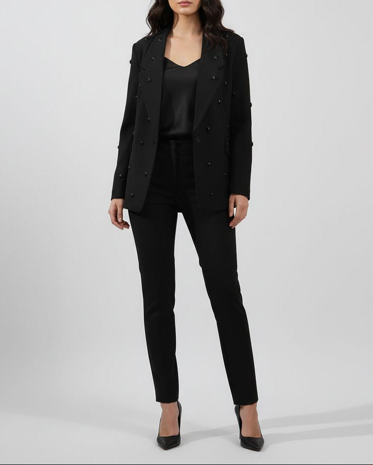 embellished tailored blazer with crystal drops – NOLIRU