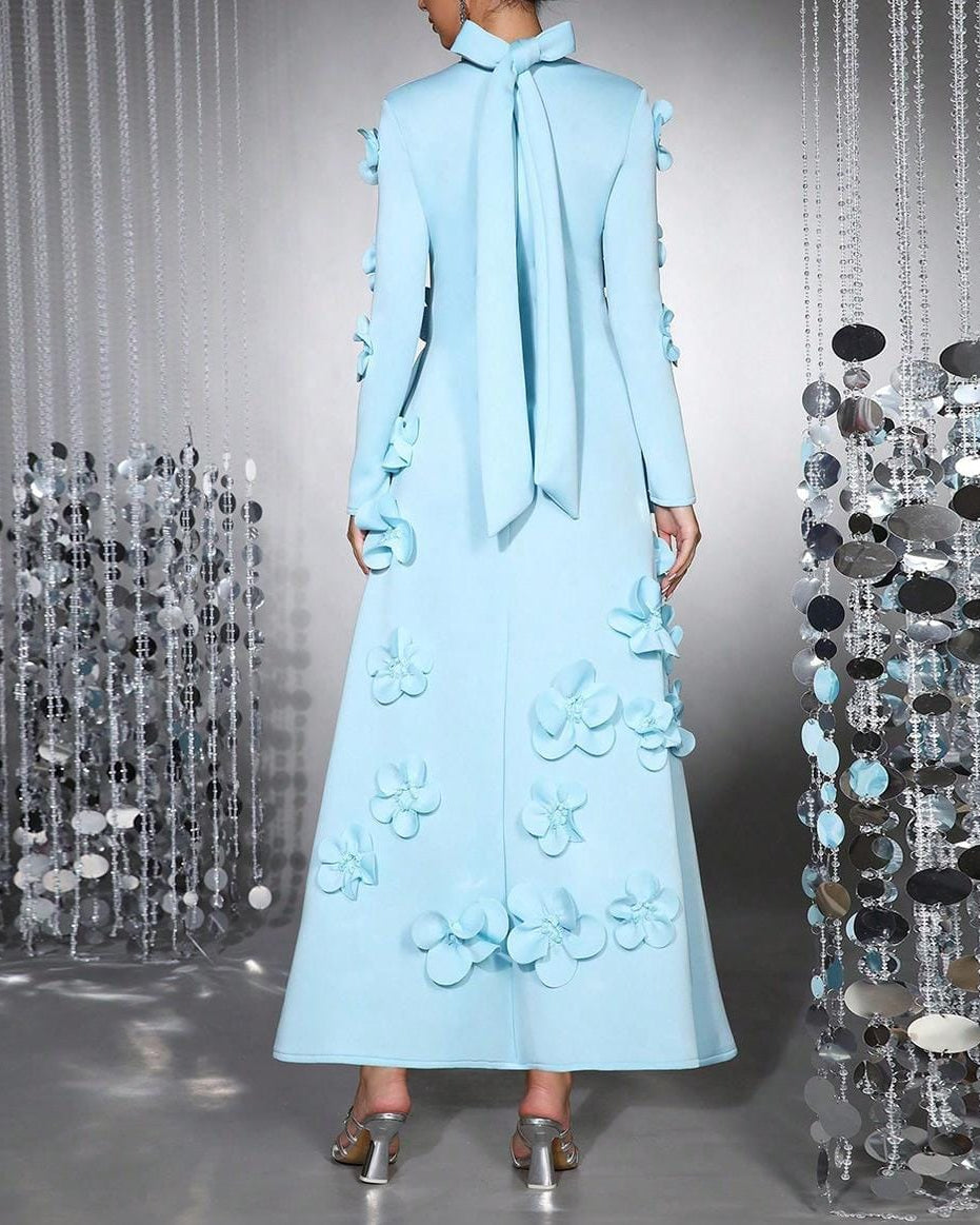 Robe sirène à manches longues avec plis latéraux - Seran 