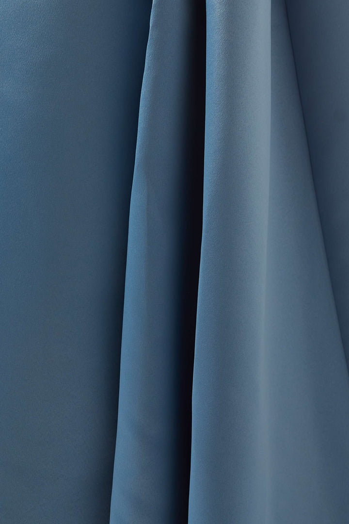 satin gown with draped neckline and side pleats – SKYLA