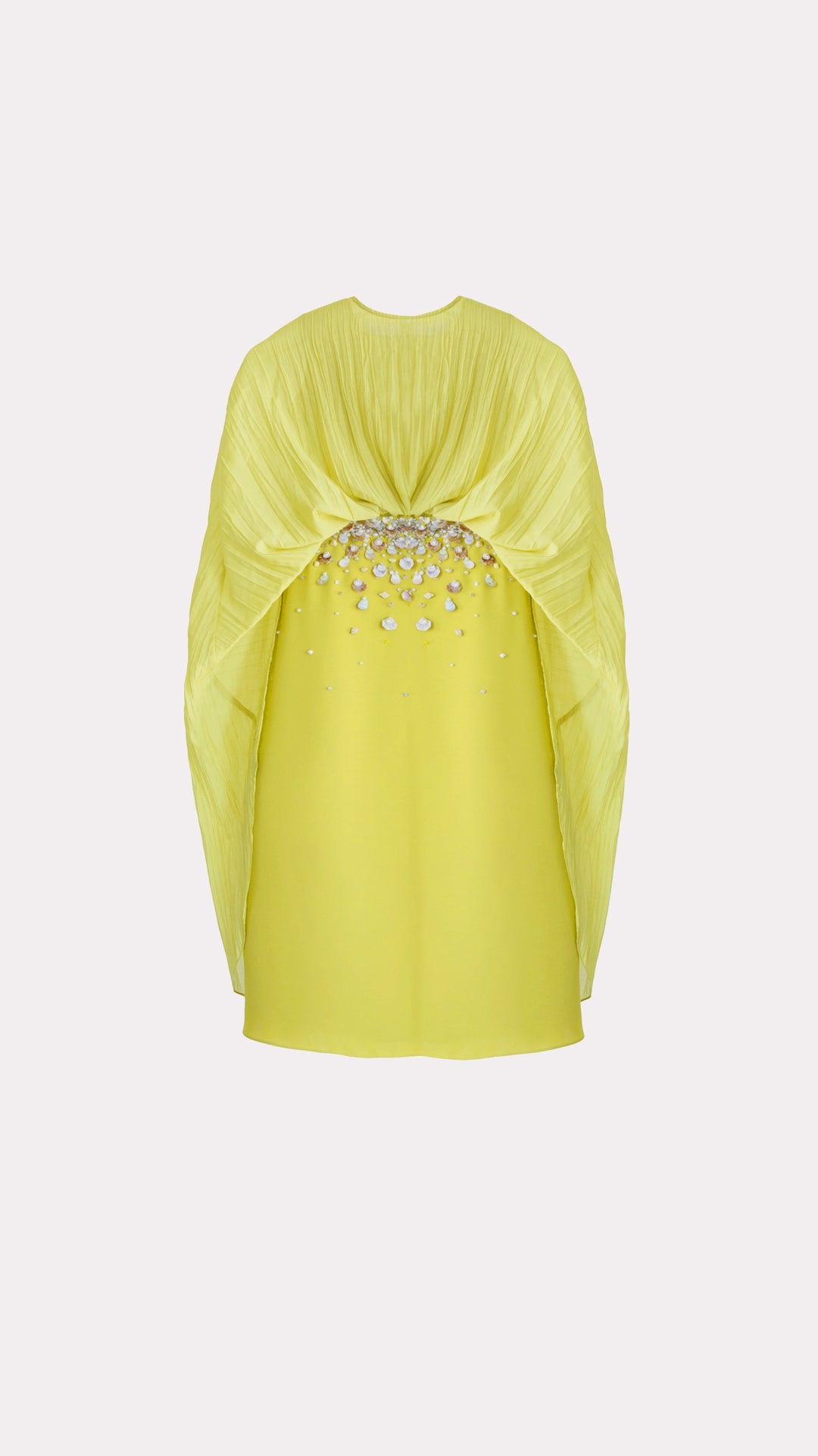 Draped Cape Maxi Dress with Crystal Waist Embellishment – LIMEA