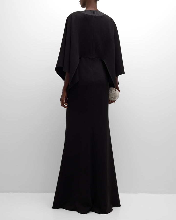 فستان سهرة بأكمام طويلة وفتحة رقبة على شكل حرف V – نوير