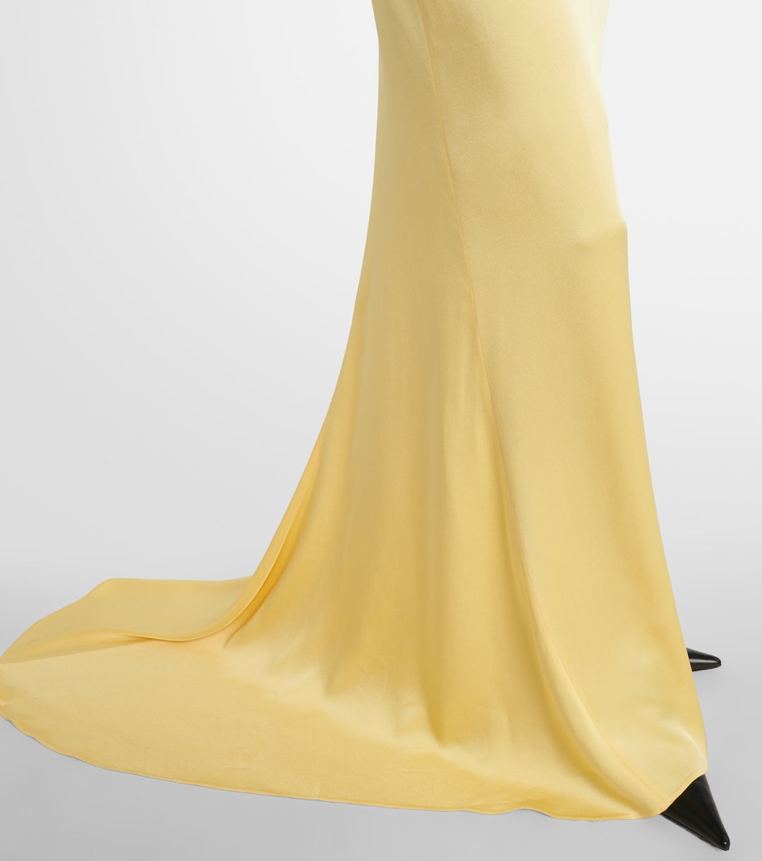 draped satin long-sleeve gown – SOLIENE