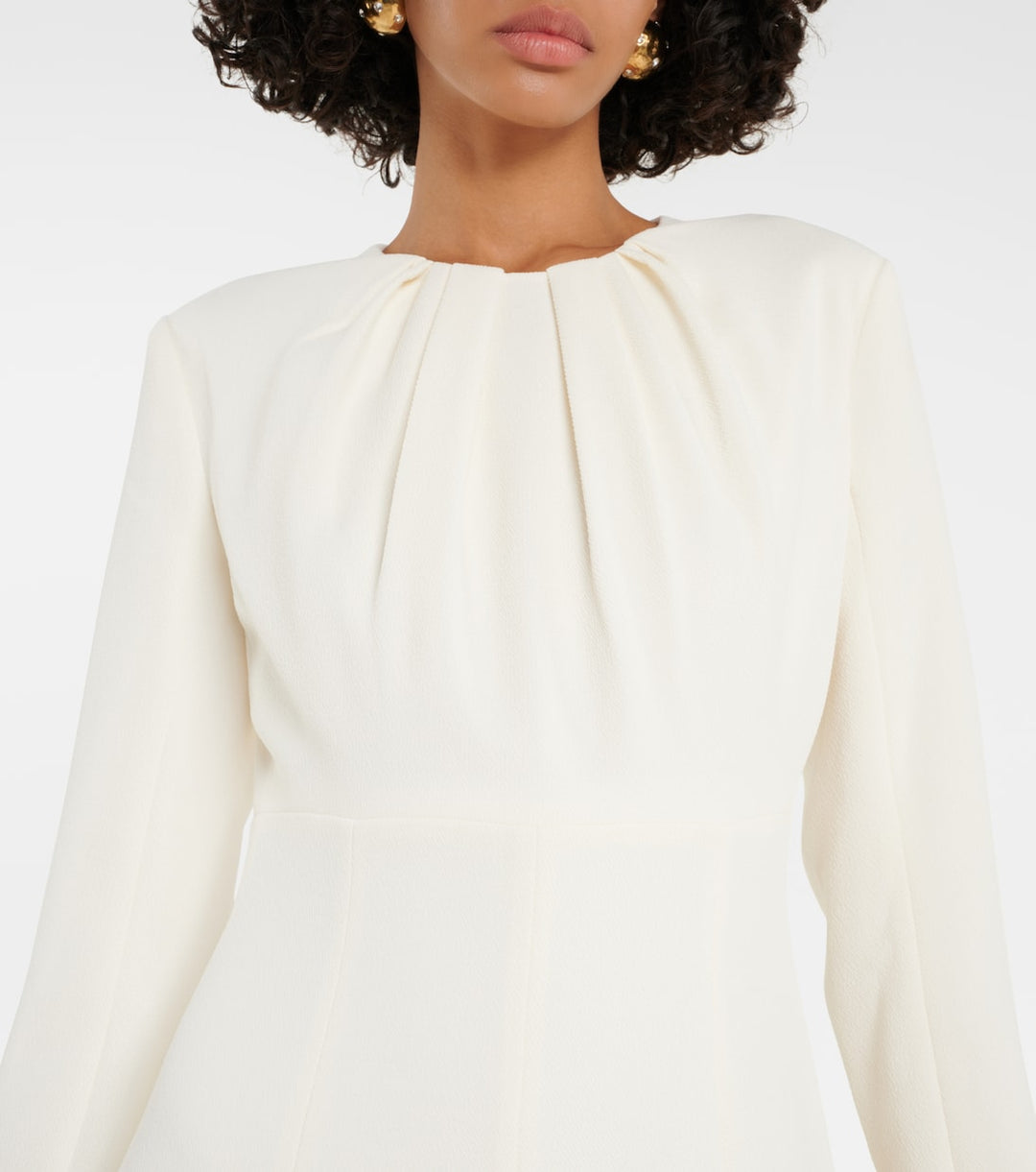 فستان ميدي بأكمام طويلة ومُجمّع – سيلينا