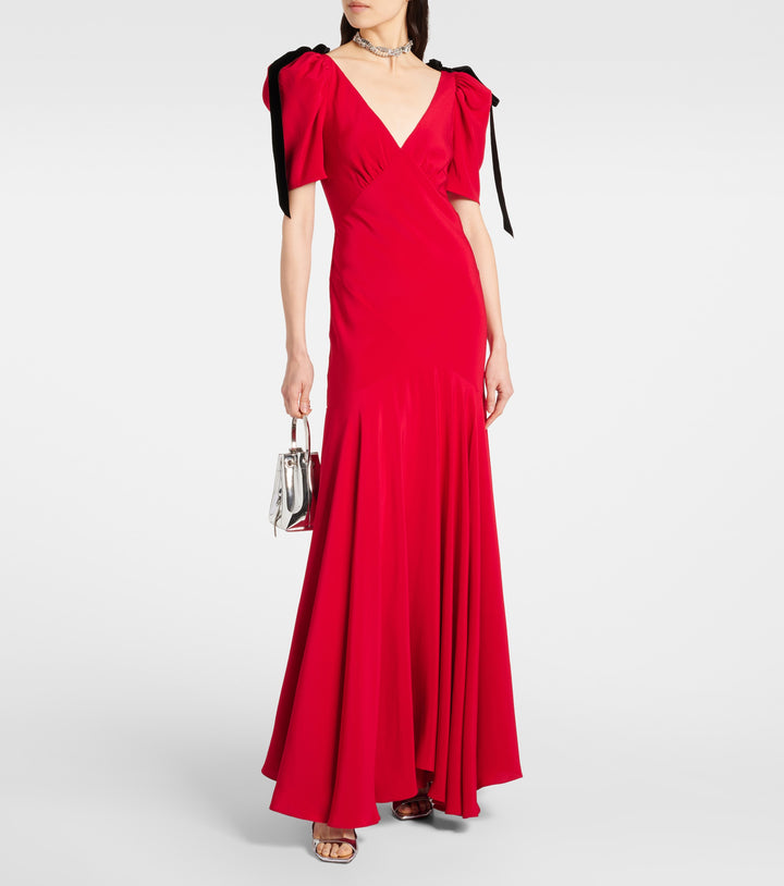 puff-sleeve gown with bow-tie shoulders – JILEEN