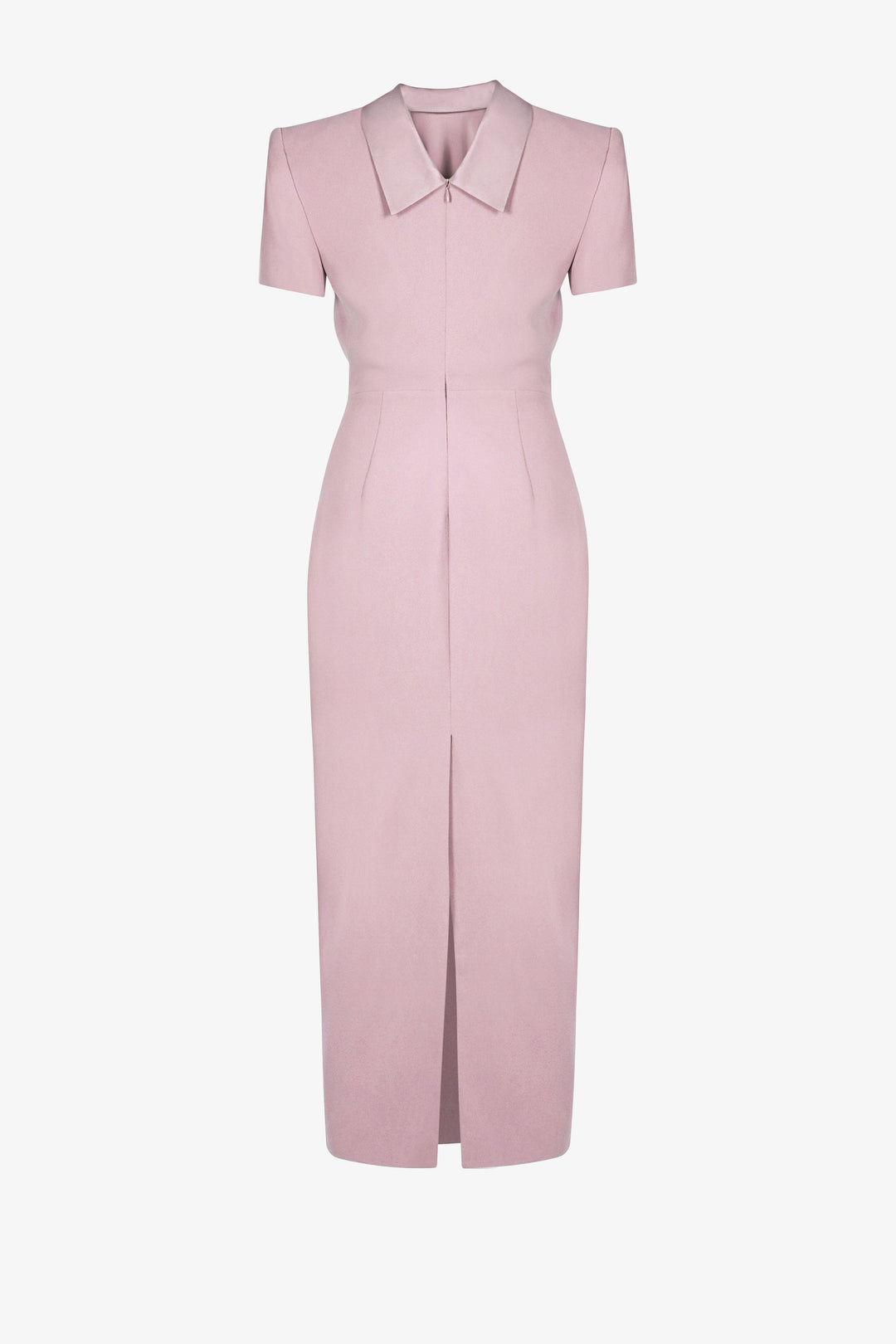 structured midi dress with high neckline – AURELIA