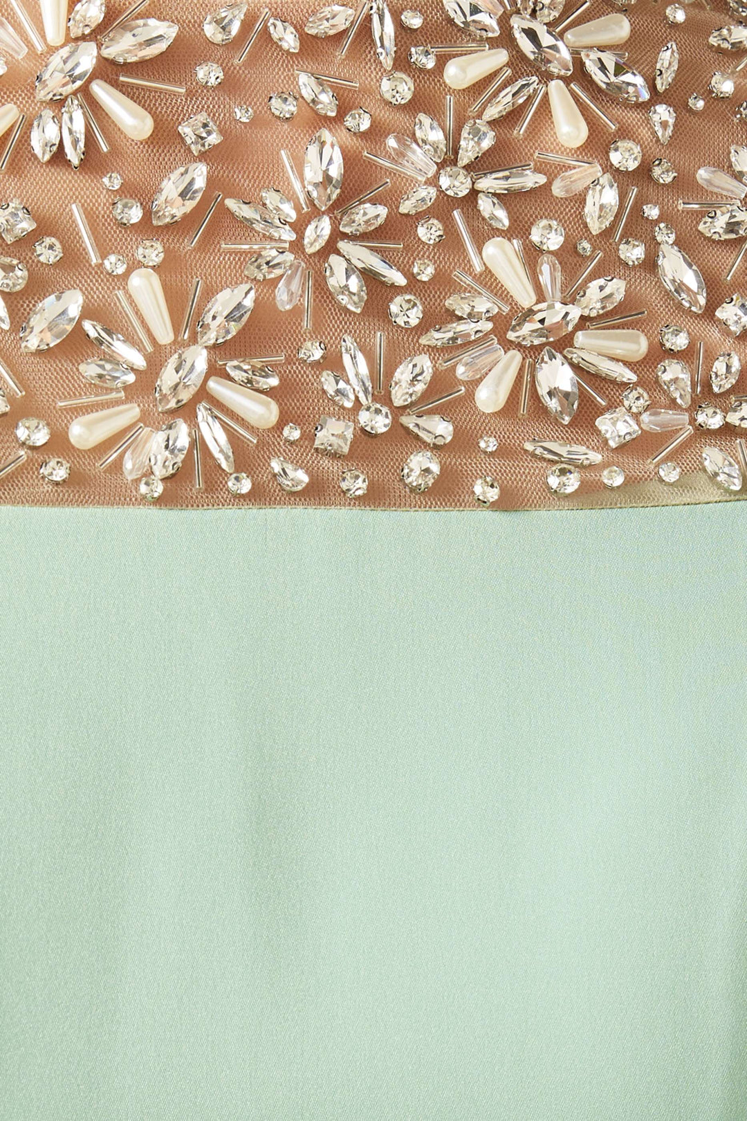 فستان عمودي بأكمام كاب مزخرف – مينتا