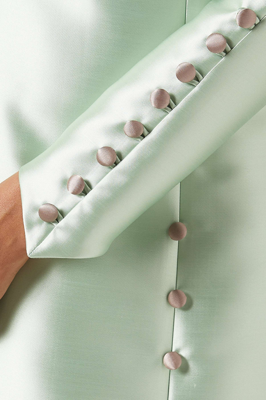 satin long-sleeve gown with button detailing – MINT GRACE
