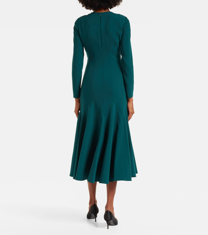 long-sleeve fit-and-flare midi dress – RENAAH