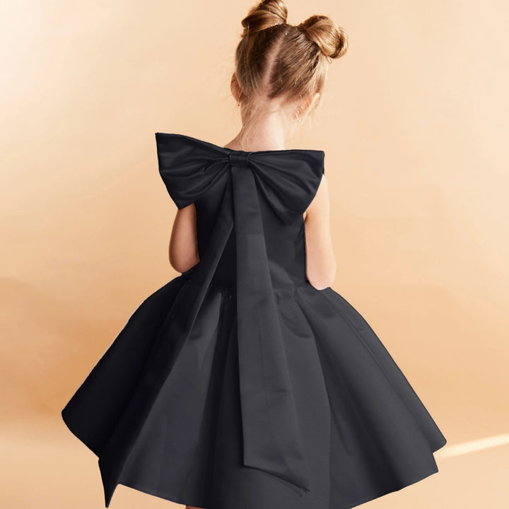 Sleeveless Royal Blue Flared Dress with Bow Detail – CELINE