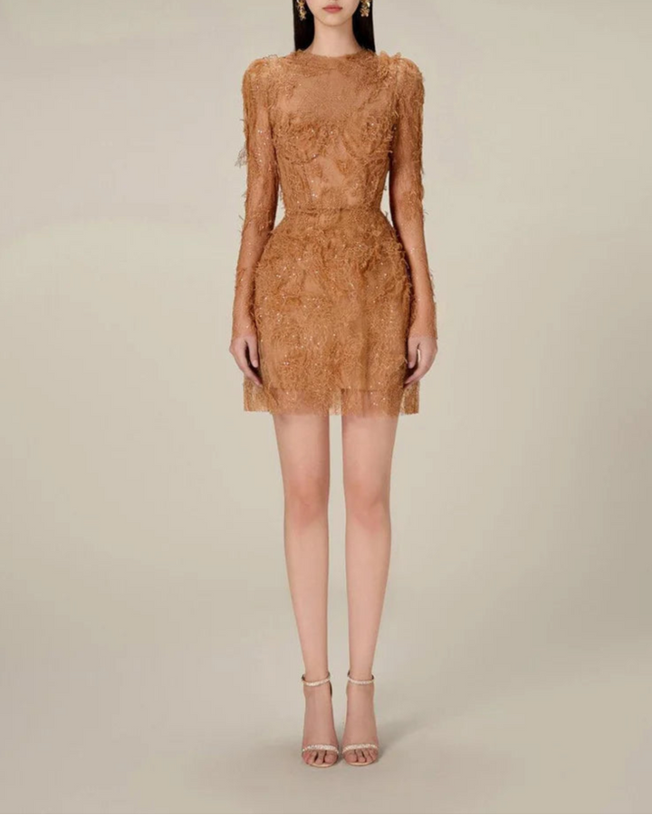 Geplooide top met uitlopende mouwen en maxi-rok set met tailleband – Rosiny 