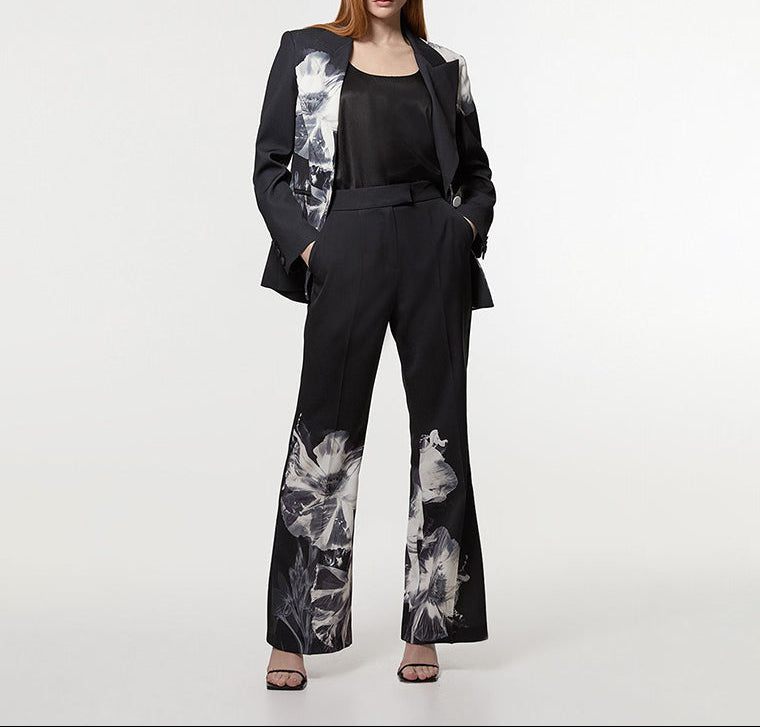 floral print tailored suit set – SHADOW BLOOM