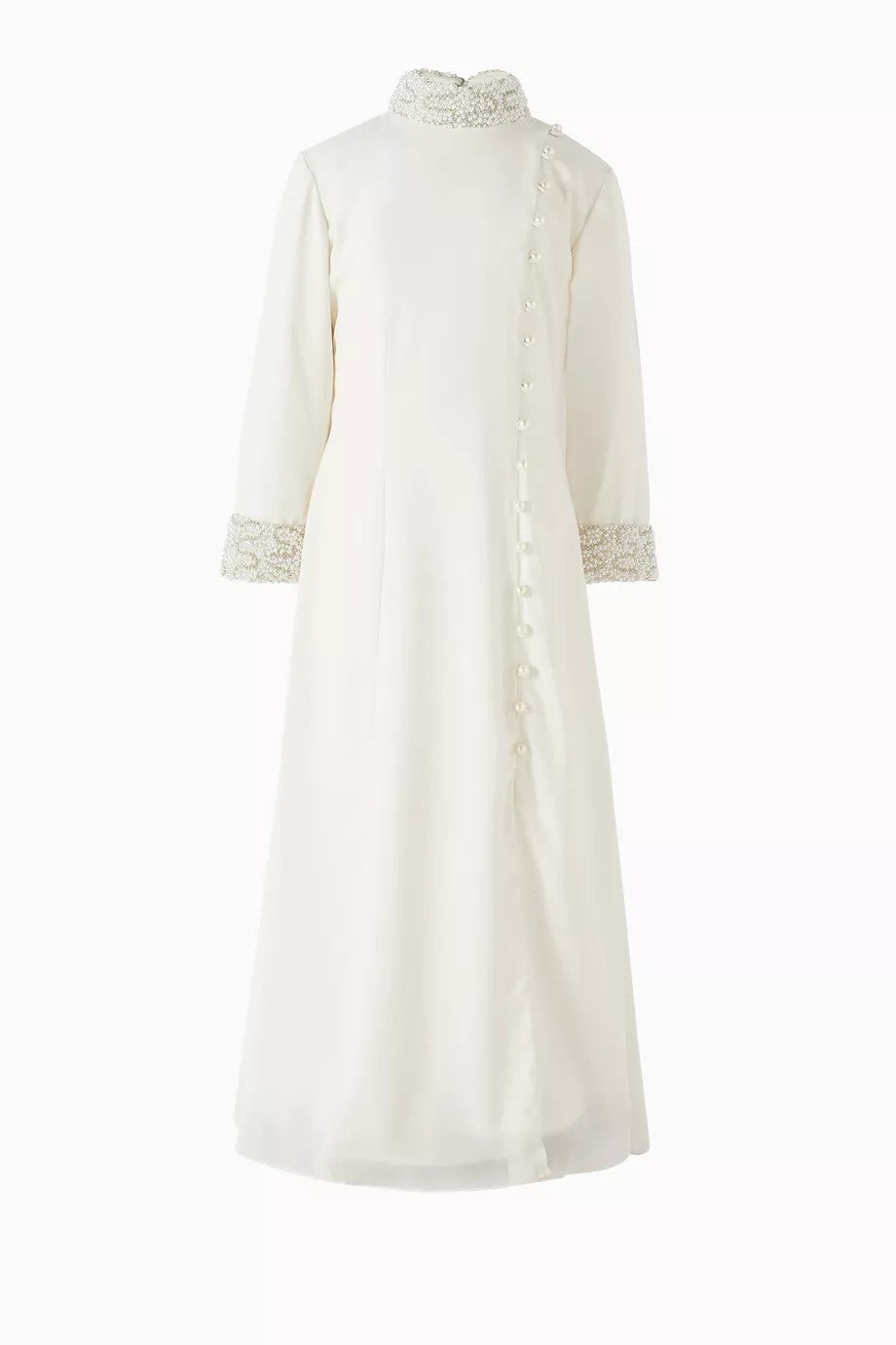 Long Sleeve Maxi Dress with Pearl Button Detail – GRACE