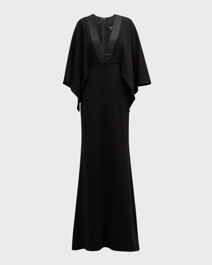 فستان سهرة بأكمام طويلة وفتحة رقبة على شكل حرف V – نوير