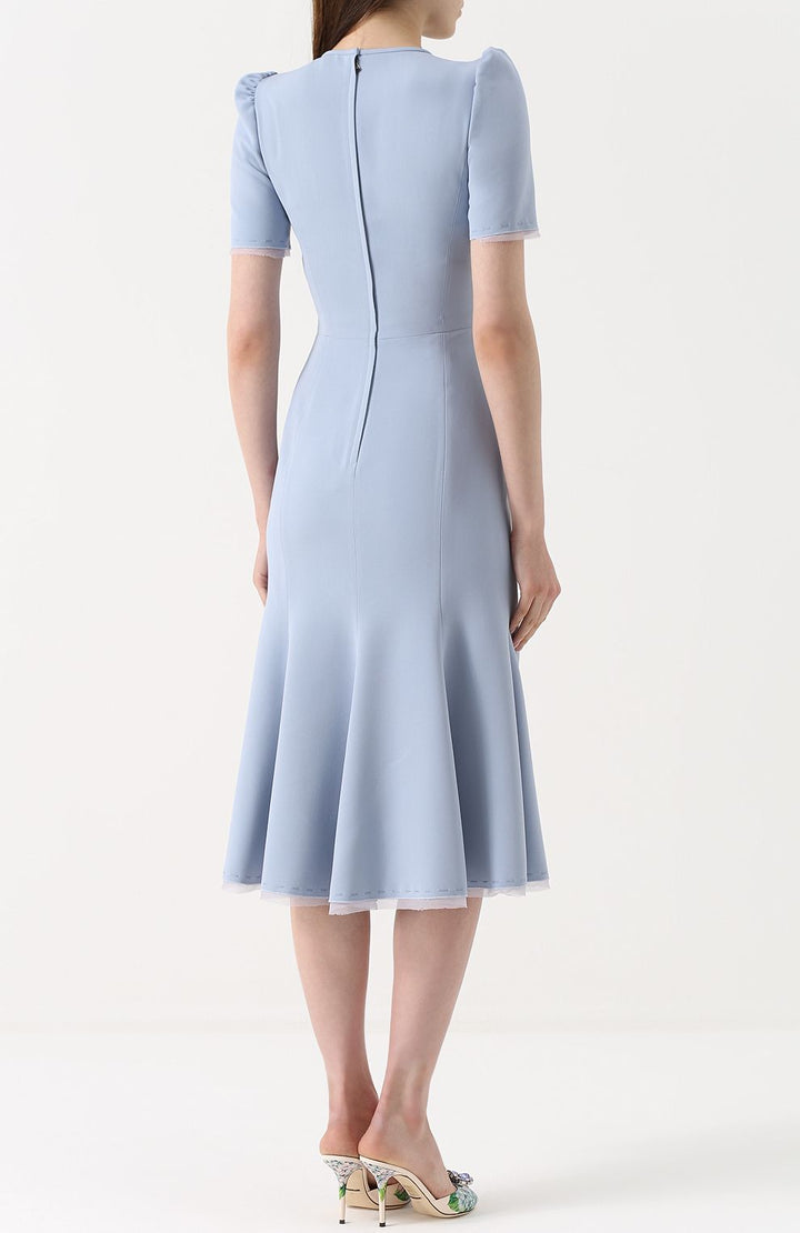 bow-tie midi dress with pearl buttons – ELIIRA