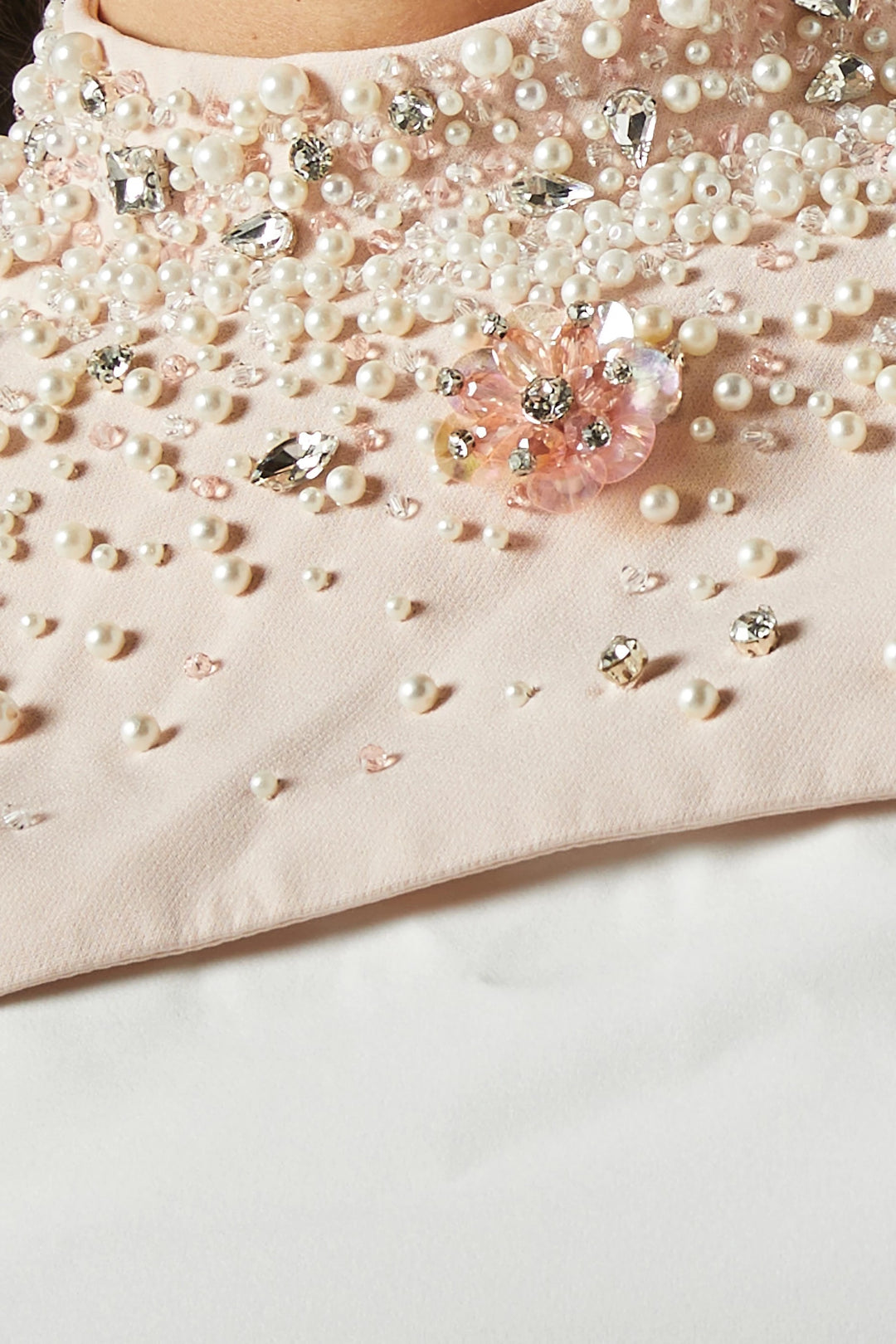 Embellished cape overlay gown – MONARCH