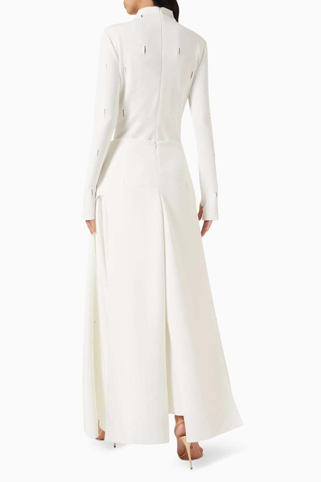 فستان بياقة عالية وأكمام طويلة وشق أمامي – روبينا