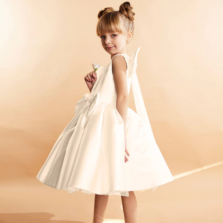 Sleeveless Royal Blue Flared Dress with Bow Detail – CELINE