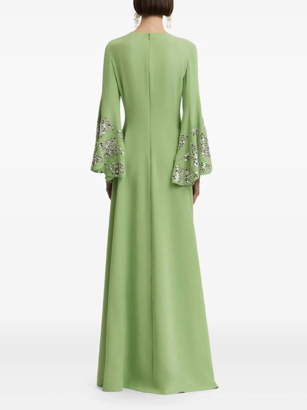 long-sleeve gown with embellished flared cuffs – LARINE