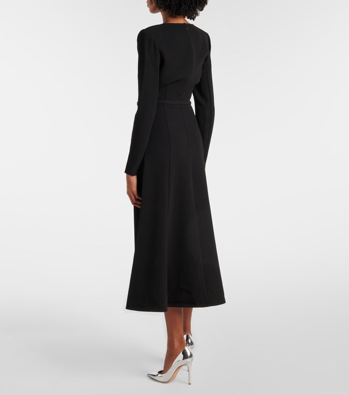 tailored midi dress with contrast lapel – MONIQUE
