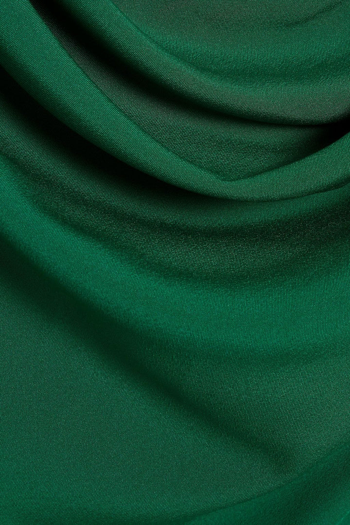 draped cape gown with embellished waist – EMERALDIA