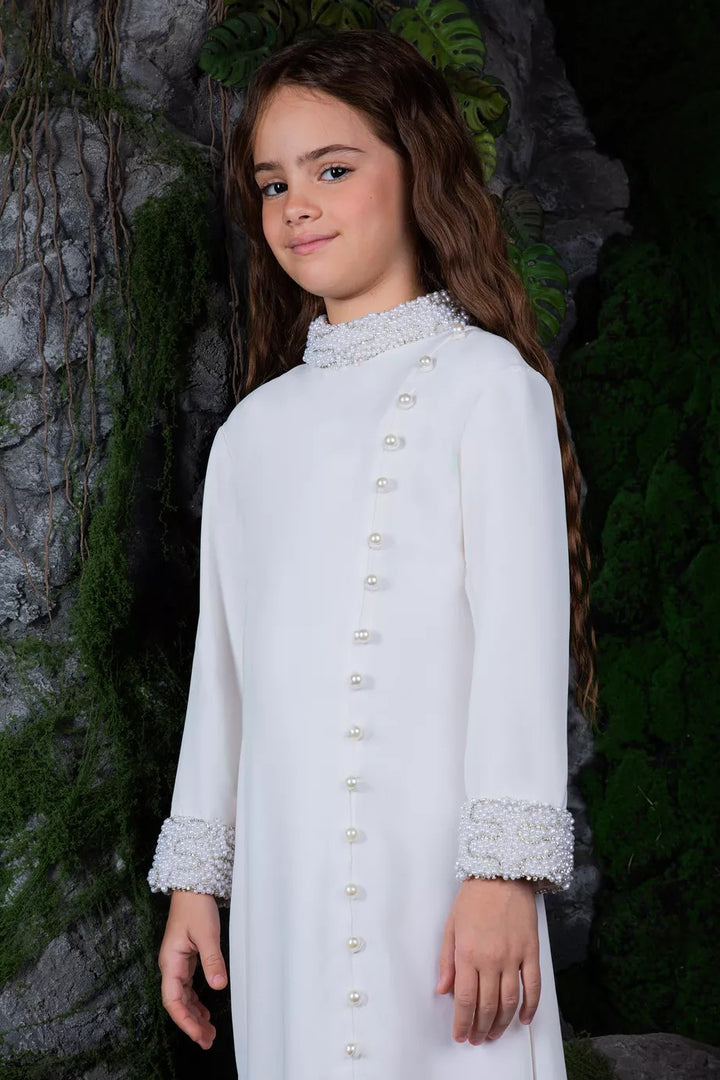 Long Sleeve Maxi Dress with Pearl Button Detail – GRACE