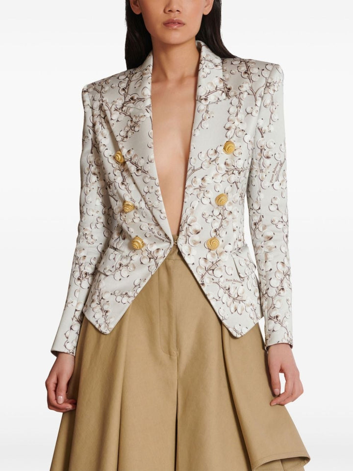 بليزر ساتان مزهر بأزرار ذهبية – سيرافينا