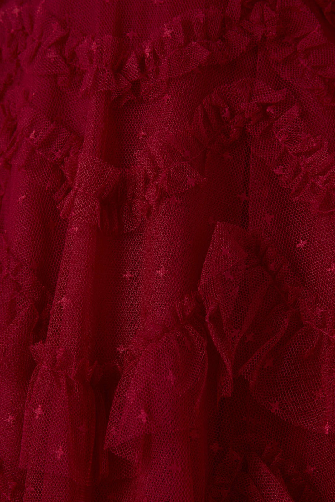 Layered Ruffle Tulle Dress with Sheer Sleeves – RUBINA