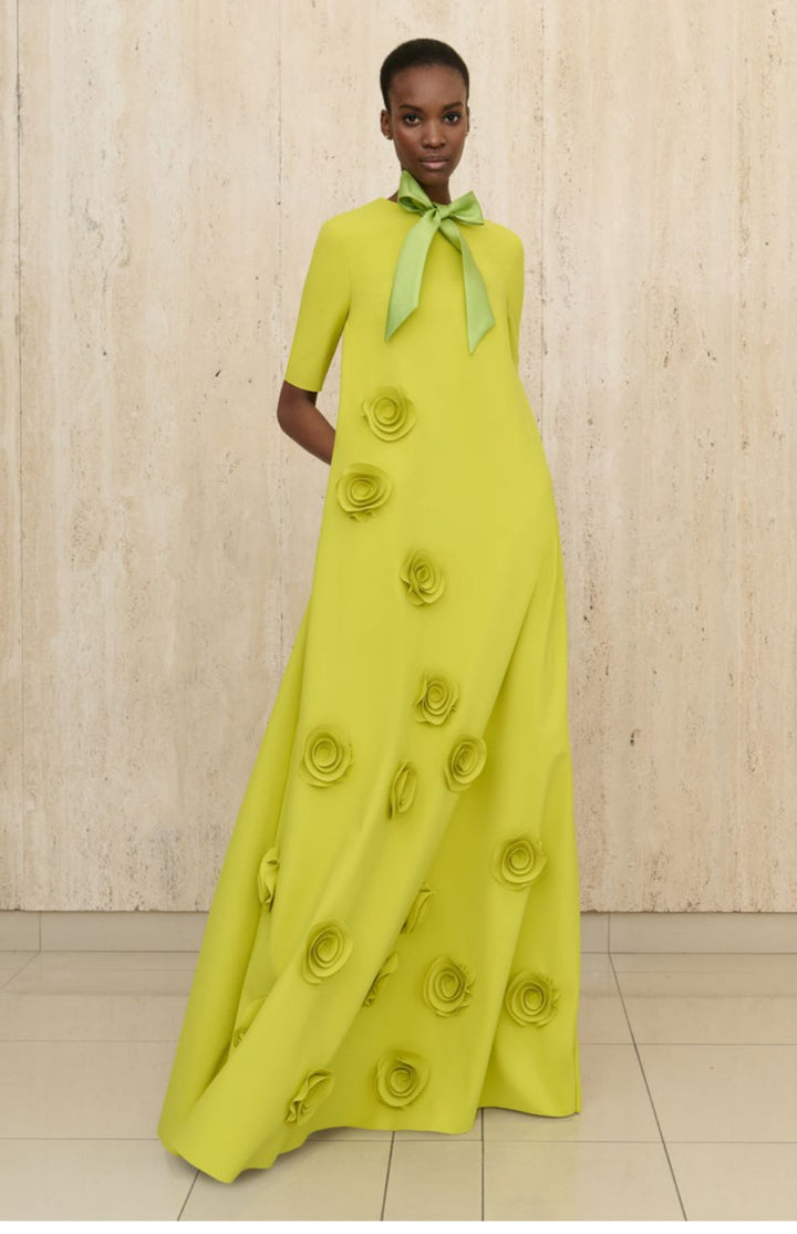 فستان مزين بالزهور بأكمام نصفية – أمارا