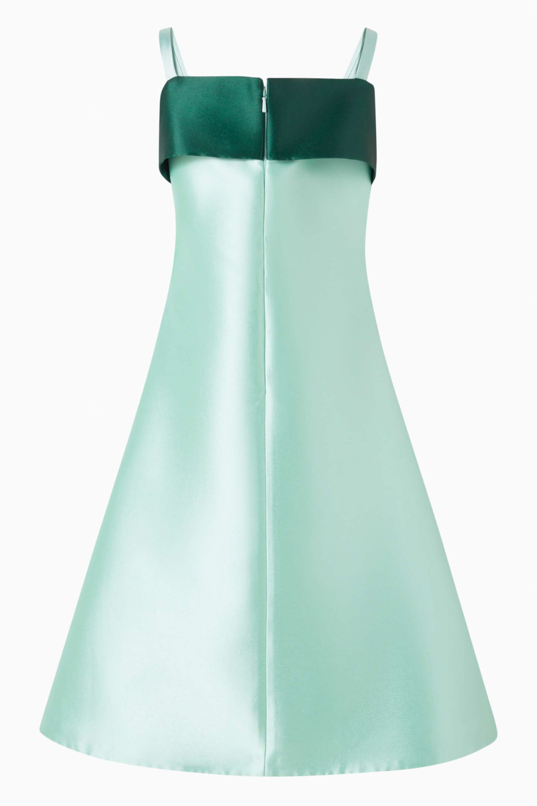 Two-Tone Satin A-Line Dress with Button Front – VELVET