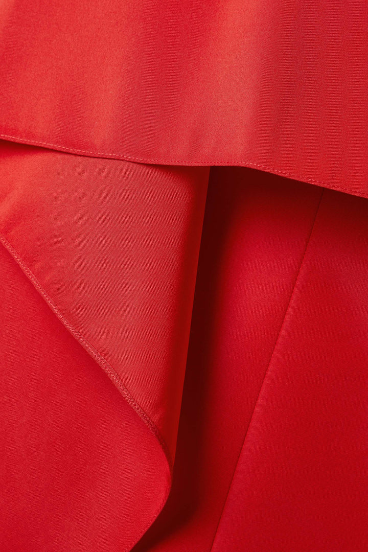 maxi cape dress with sculpted layers – RUBY