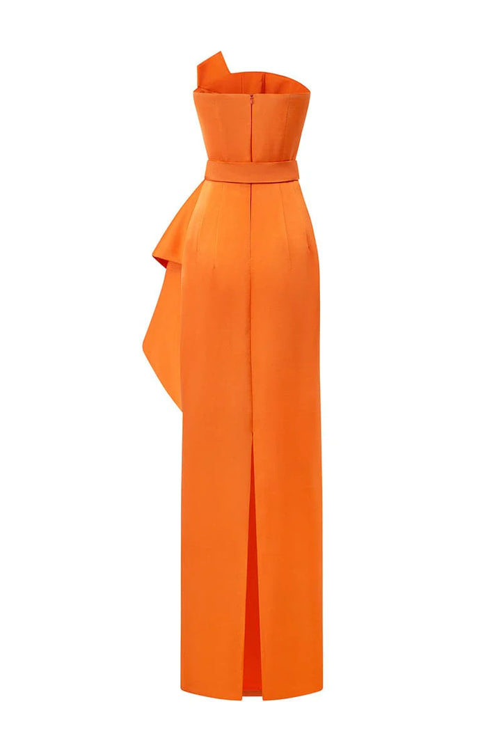 فستان عمودي بكتف واحد مع كشكشة على الخصر – أورورا