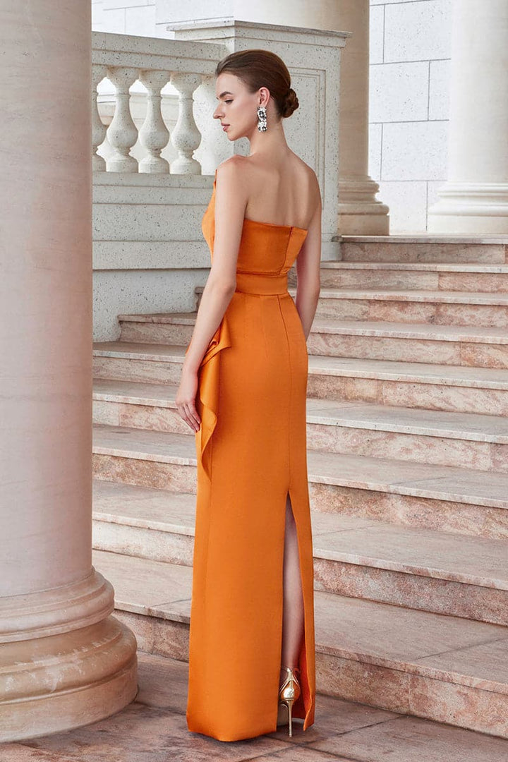 فستان عمودي بكتف واحد مع كشكشة على الخصر – أورورا