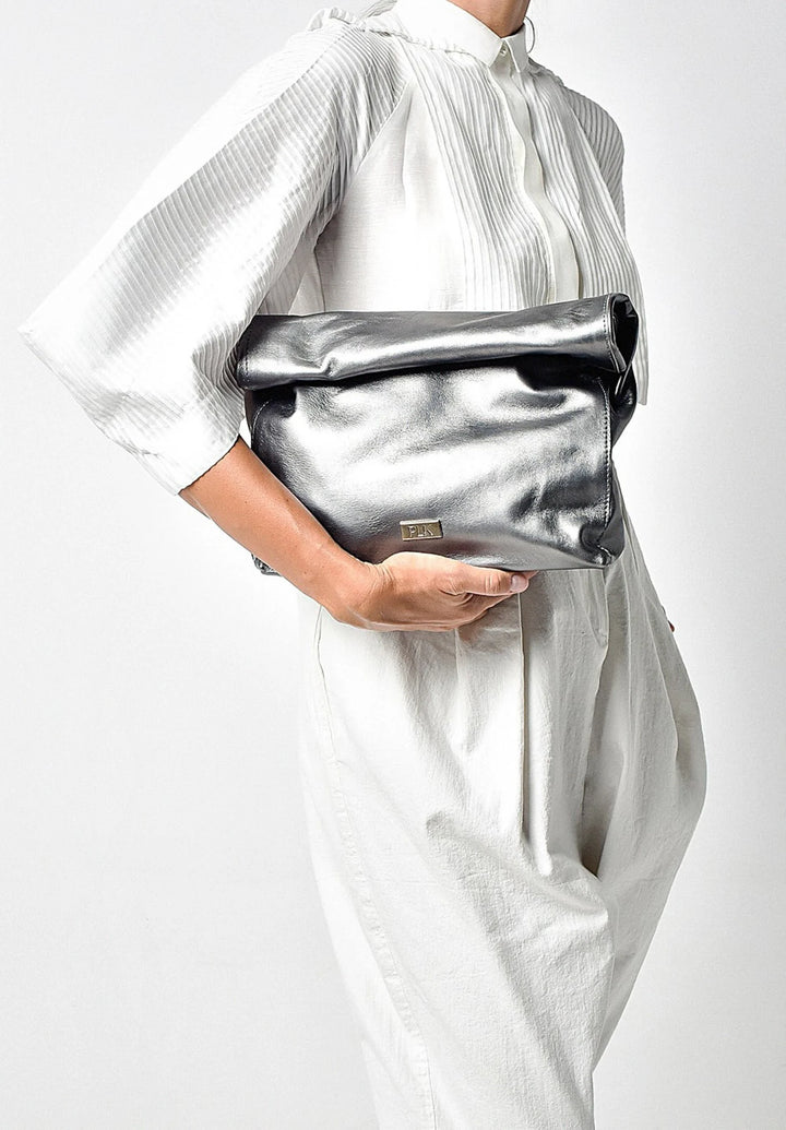fold-over leather clutch bag – AURILPA