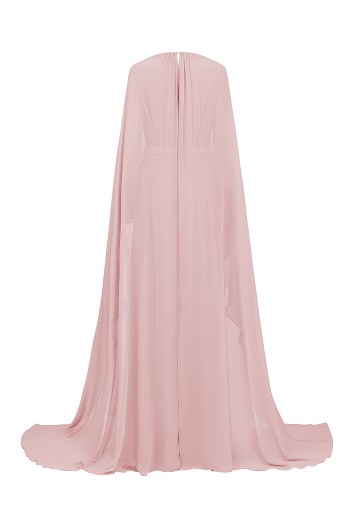 فستان كيب متدفق مع خصر مزخرف - بلوسوم