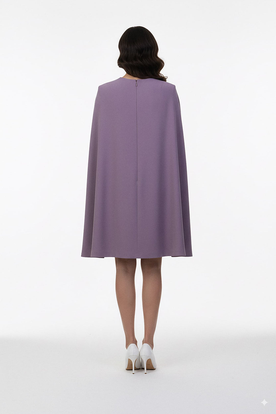 sleeveless sheath dress with cape overlay – VIOLETTA
