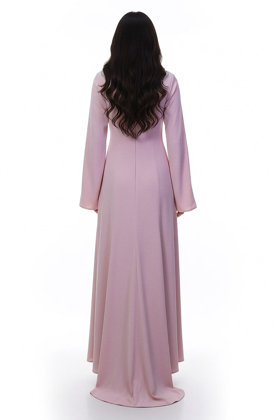 فستان بفتحة رقبة منخفضة وأكتاف مزينة – روزابيل