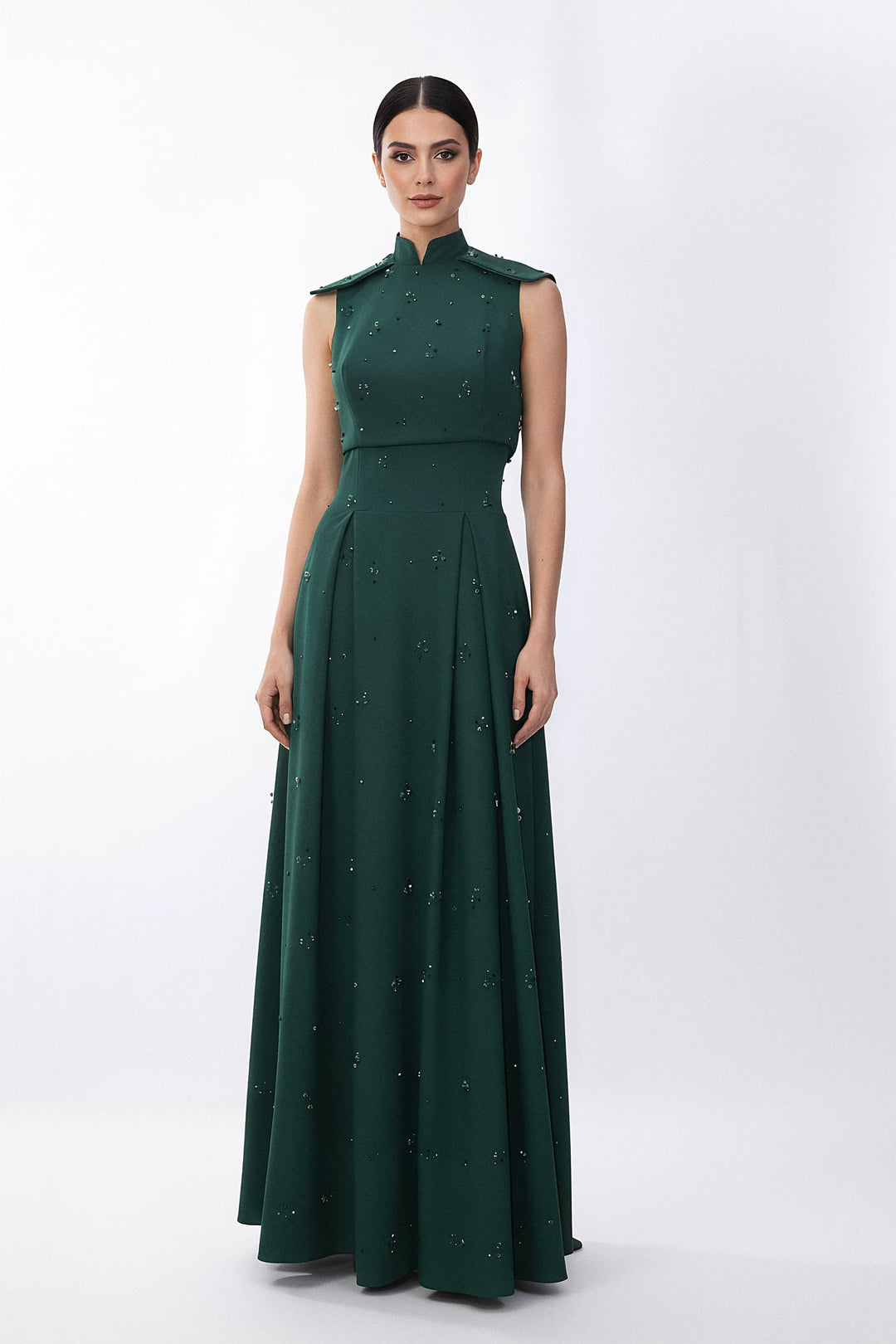 strapless embellished gown with A-line silhouette – FALENA