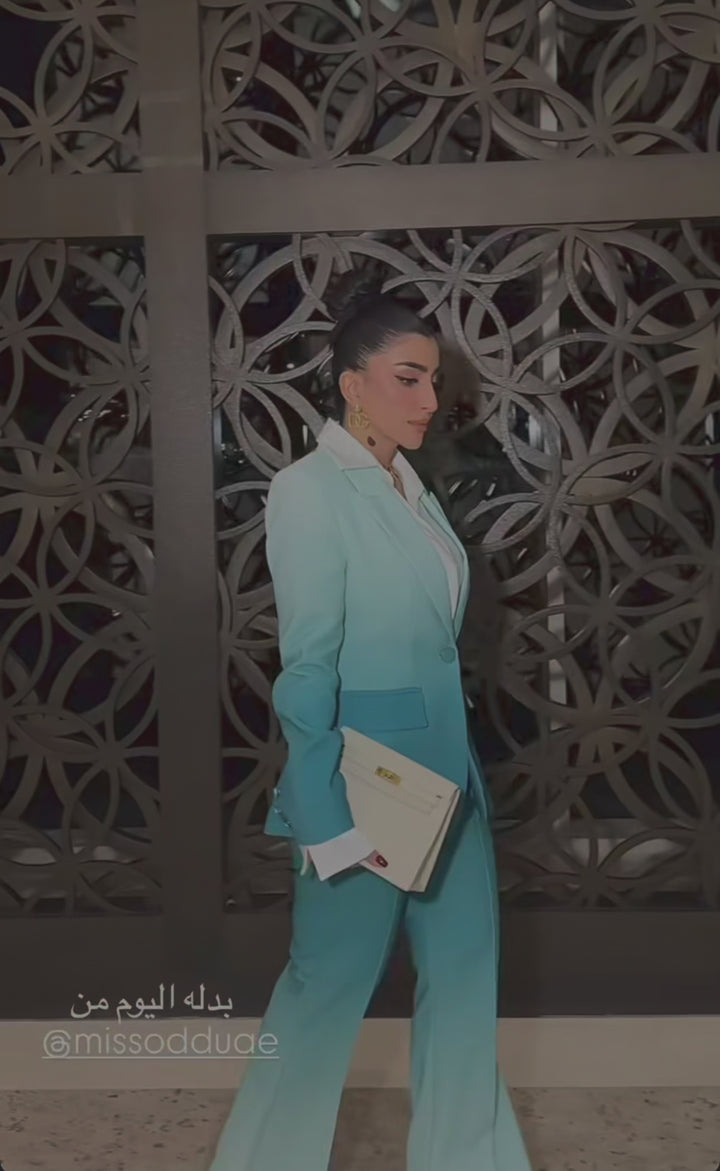 gradient tailored pantsuit with single-breasted blazer – Fannanah