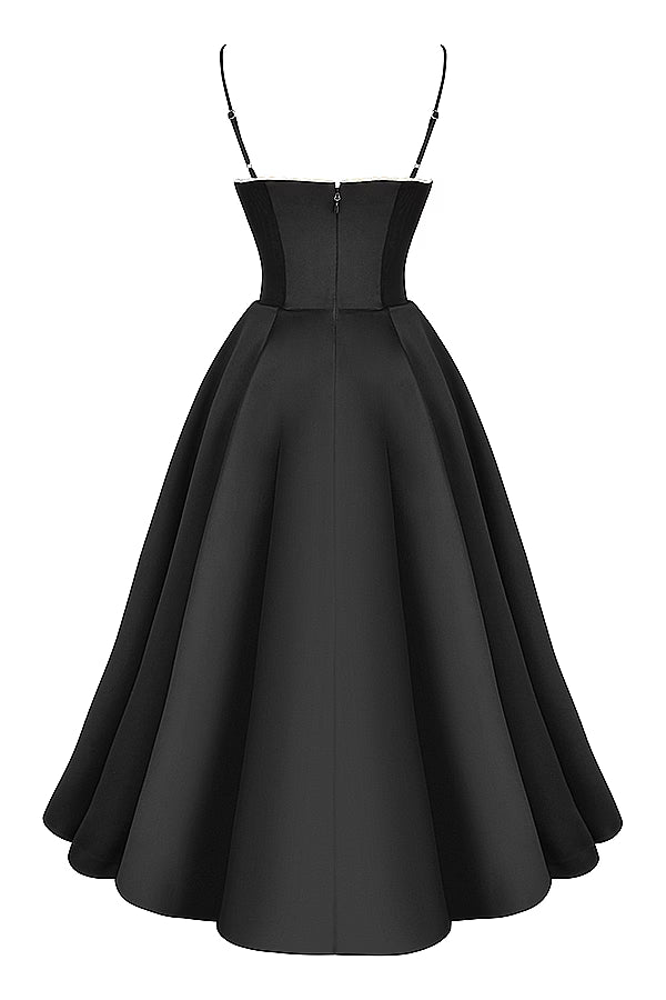 corset midi dress with flared satin skirt – MONZA
