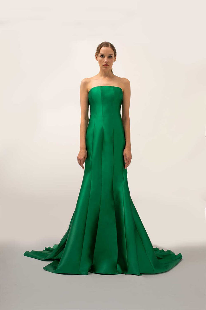 strapless mermaid satin gown – VERDANT